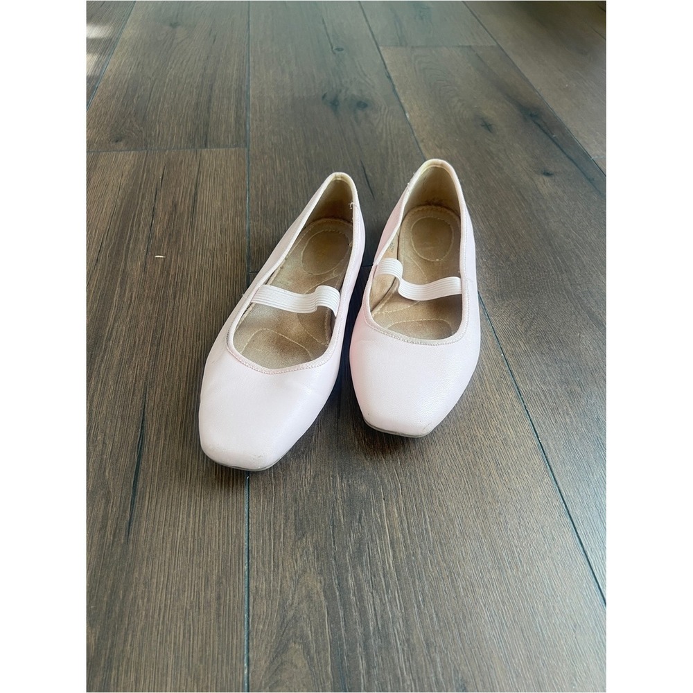 Old Navy Pink Ballet Flats with Elastic Strap Girls Size 8